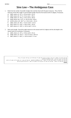 Day 4 &ndash; Worksheet &ndash; Sine Law &ndash; The Ambiguous Case