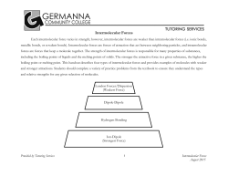 Intermolecular Forces