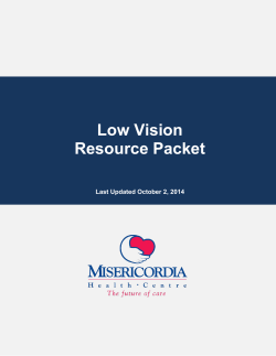 Low Vision Resource Packet Low Vision Resource Packet