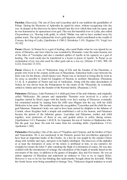 P Pactolus (&Pi;&alpha;&kappa;&tau;&omega;&lambda;ό&sigmaf;). The son of Zeus and Leucothea and in one