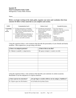 Spanish 3B Final Examination Study Guide Montgomery County