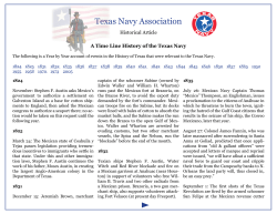 Timeline History of the Texas Navy