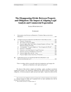 The Disappearing Divide Between Property and Obligation
