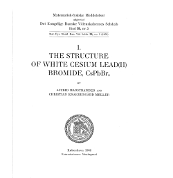 1 . THE STRUCTURE OF WHITE CESIUM LEAD(II ) BROMIDE