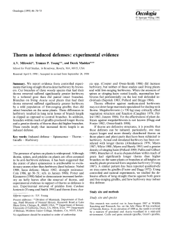 Thorns as induced defenses: experimental evidence