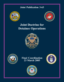 Joint Doctrine for Detainee Operations