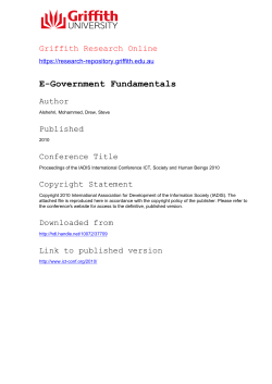 E-Government Fundamentals - Griffith Research Online