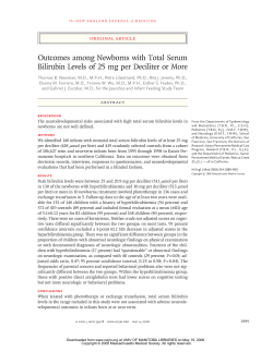 Outcomes among Newborns with Total Serum Bilirubin Levels of 25