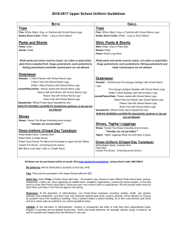 Uniform Guidelines - Porter Gaud School