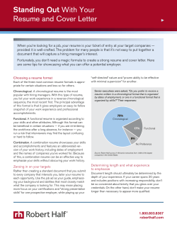 Standing Out With Your Resume and Cover Letter