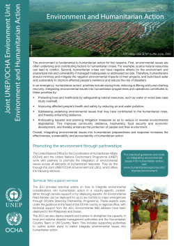 Environment and Humanitarian Action