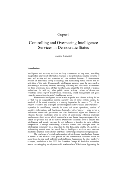Controlling and Overseeing Intelligence Services in Democratic States