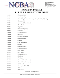 2017 NCBA DI Rules - National Club Baseball Association