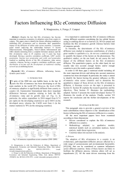 Factors Influencing B2c eCommerce Diffusion