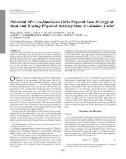 Pubertal African-American Girls Expend Less Energy at Rest and