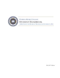 Patrick Henry college student handbook