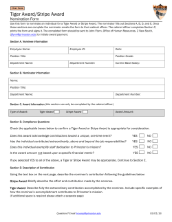 Tiger Award/Stripe Award Form