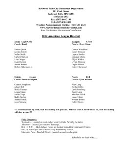 2012 American League Baseball - Redwood Area Community Center