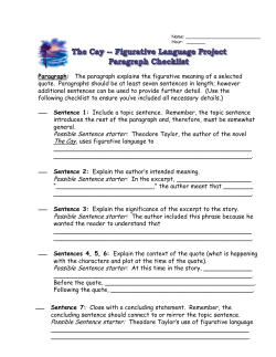 Possible Sentence starter