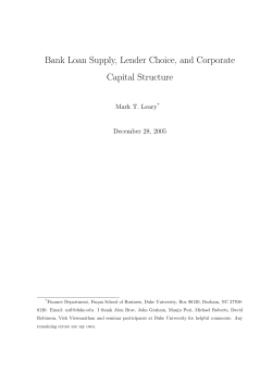 Bank Loan Supply, Lender Choice, and Corporate Capital Structure