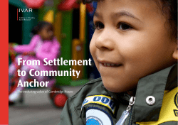 From Settlement to Community Anchor - Institute for Voluntary Action