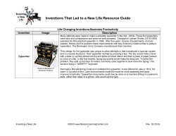 Inventions That Led to a New Life Resource Guide