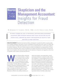Skepticism and the Management Accountant: Insights for
