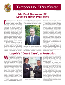 Loyola Today SUMMER 2015