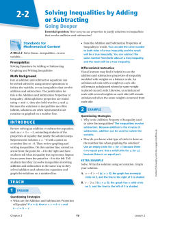 Solving Inequalities by Adding or Subtracting