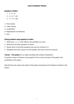 Linear Acceleration Revision Linear Acceleration