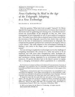 N ewsGathering by Mail in the Age of the Telegraph