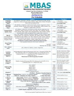 MBAS Price List - Monterey Bay Analytical Services