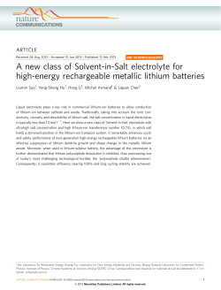 A new class of Solvent-in-Salt electrolyte for high