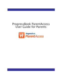 ProgressBook ParentAccess User Guide for Parents