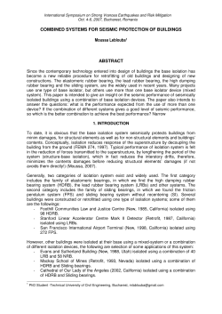 Combined systems for seismic protection of buildings