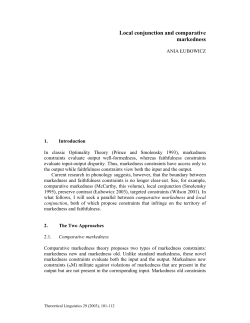 Local conjunction and comparative markedness