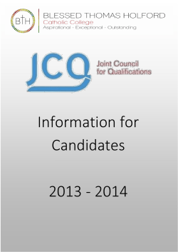 Information for Candidates 2013