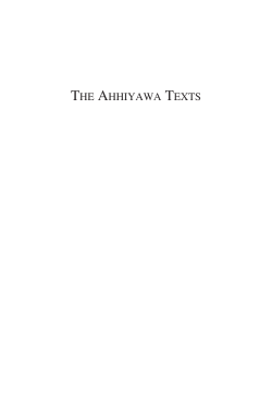 The AhhiyAwA TexTs - Society of Biblical Literature