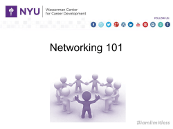 Networking 101 - NYU School of Medicine