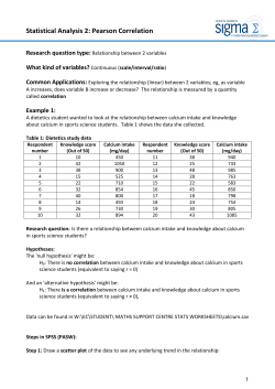Statistical Analysis 2: Pearson Correlation