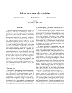 Efficient face retrieval using synecdoches
