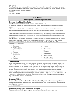 Unit Name: Adding and Subtracting Fractions