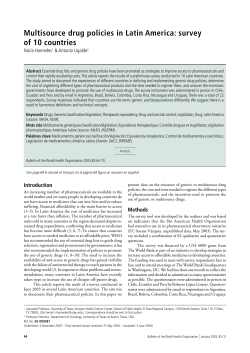 Multisource drug policies in Latin America: survey of 10 countries