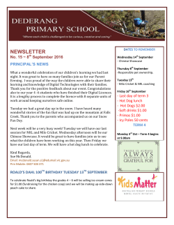 newsletter - Dederang Primary School