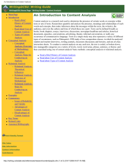An Introduction to Content Analysis