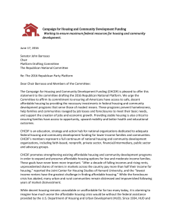 Campaign for Housing and Community Development Funding