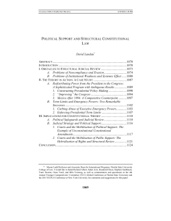 Political Support and Structural Constitutional Law