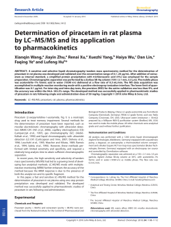 Determination of piracetam in rat plasma by LCMS/MS and its