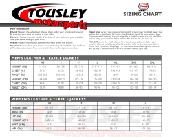 SIZING CHART