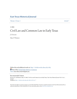 Civil Law and Common Law in Early Texas